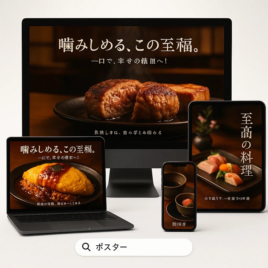 さまざまなプラットフォームでの食品広告の例