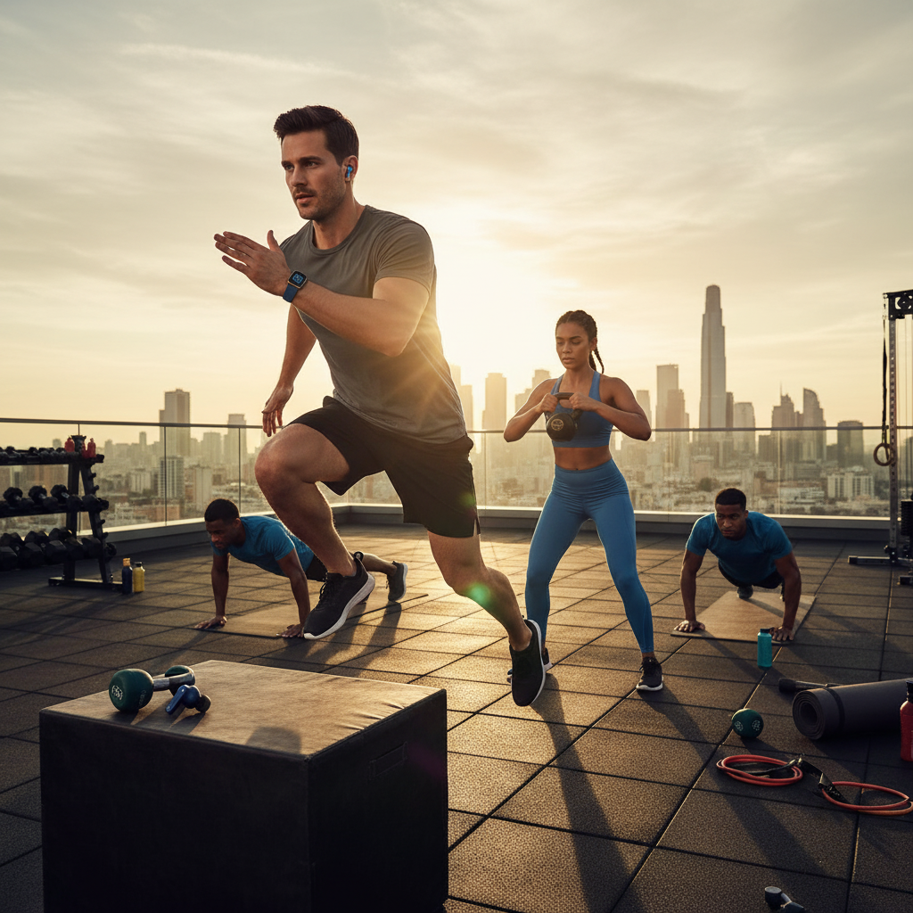 Fitness Product with Athlete